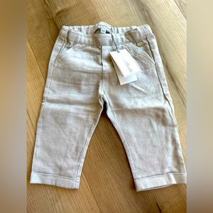 NWT Tartine et Chocolat silver metallic finish pants size 9 months